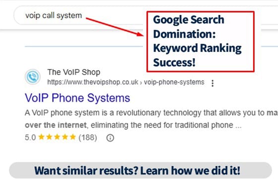 Google Search Domination Keyword Ranking Success
